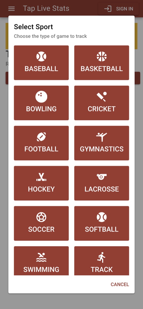Choosing a sport for a new game