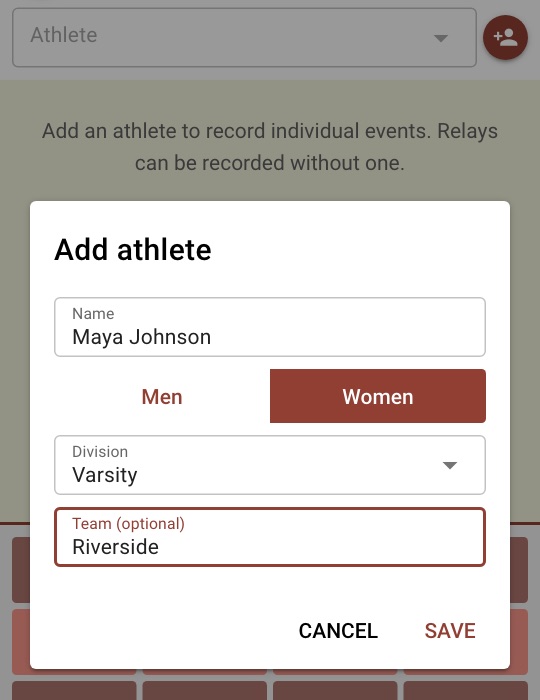 Adding Maya Johnson to the Riverside Spring Invitational as a Varsity athlete on the women's side