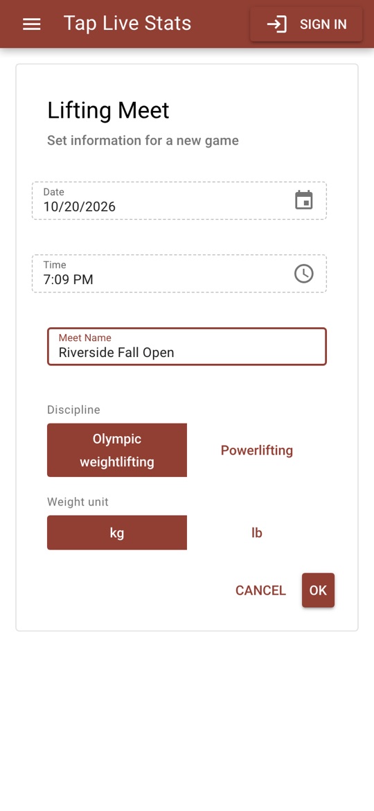 Creating the Riverside Fall Open as an Olympic weightlifting meet in kilograms